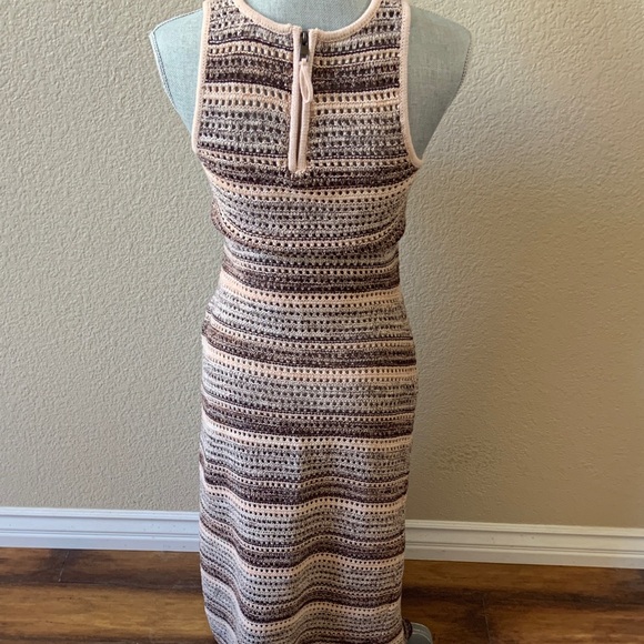 By the River Striped Maxi Dress in Cream and Brown - Picture 3 of 7